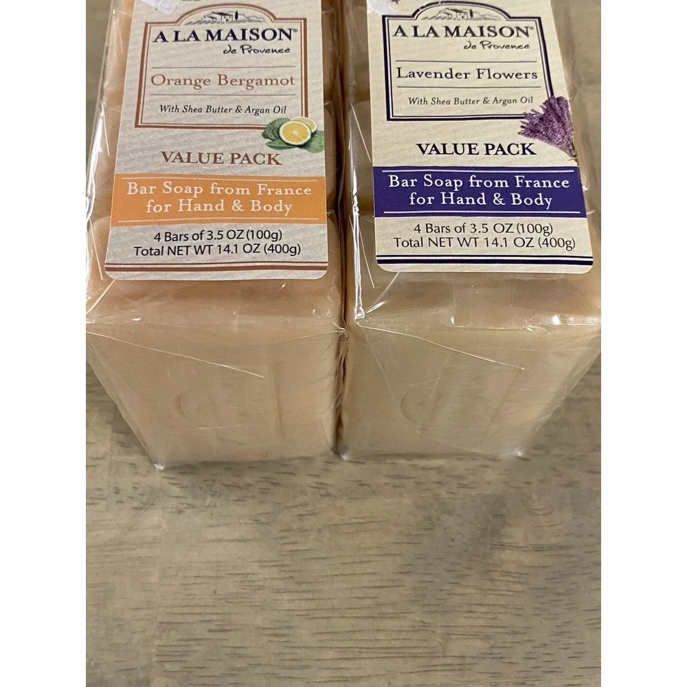 A La Maison ORANGE BERGAMOT & Lavender Bar Soap -3.5 oz each - 8 BARS TOTAL